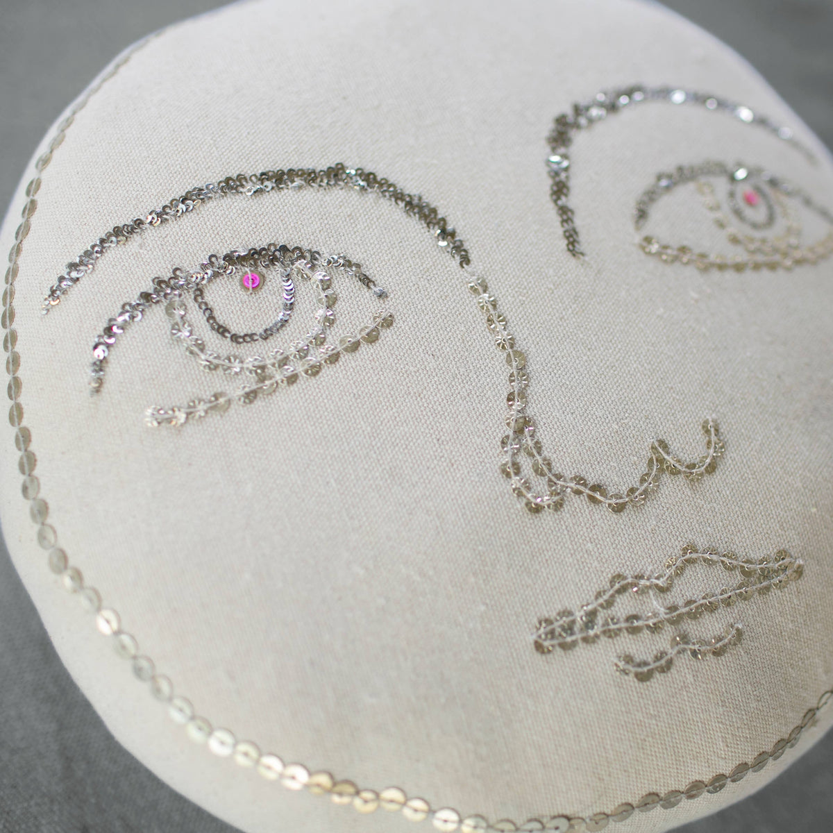 Full Moon Face Handmade Pillow