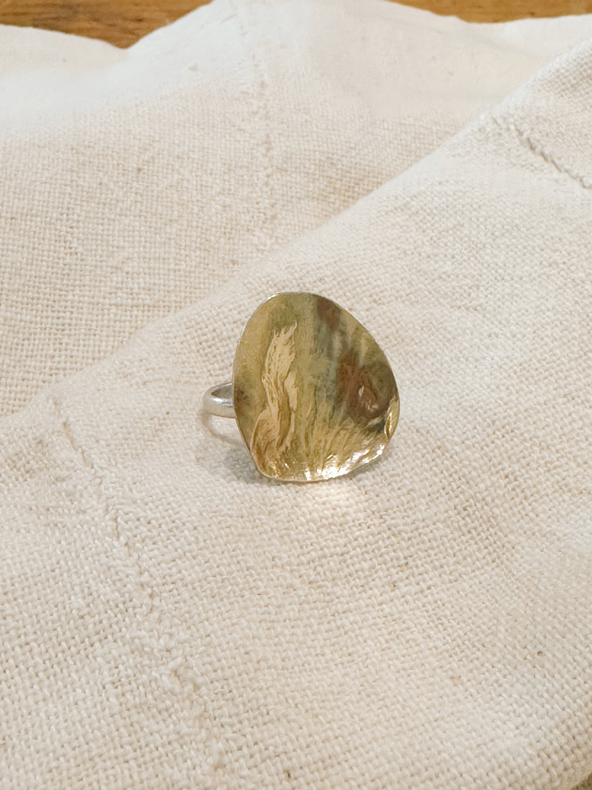 Rare vintage TOUS sterling + 14k gold plated organic ring