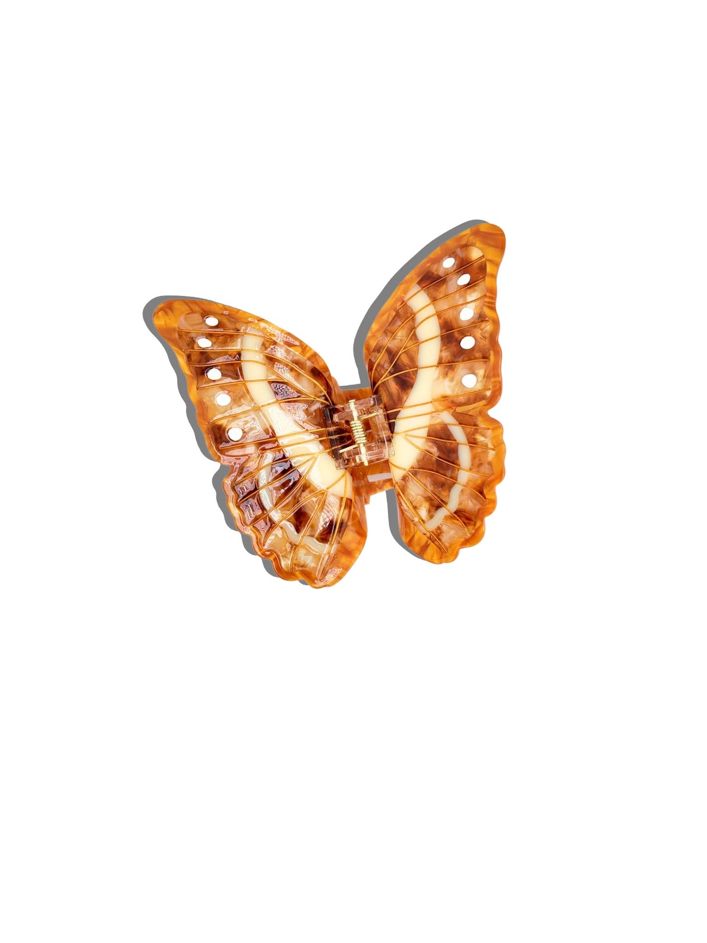 Solar Eclipse - Hand-painted Morpho Butterfly Claw Hair Clip | Eco-Friendly: Brown