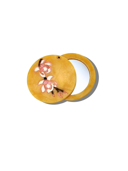 Solar Eclipse - Hand-painted Magnolia Compact Mirror