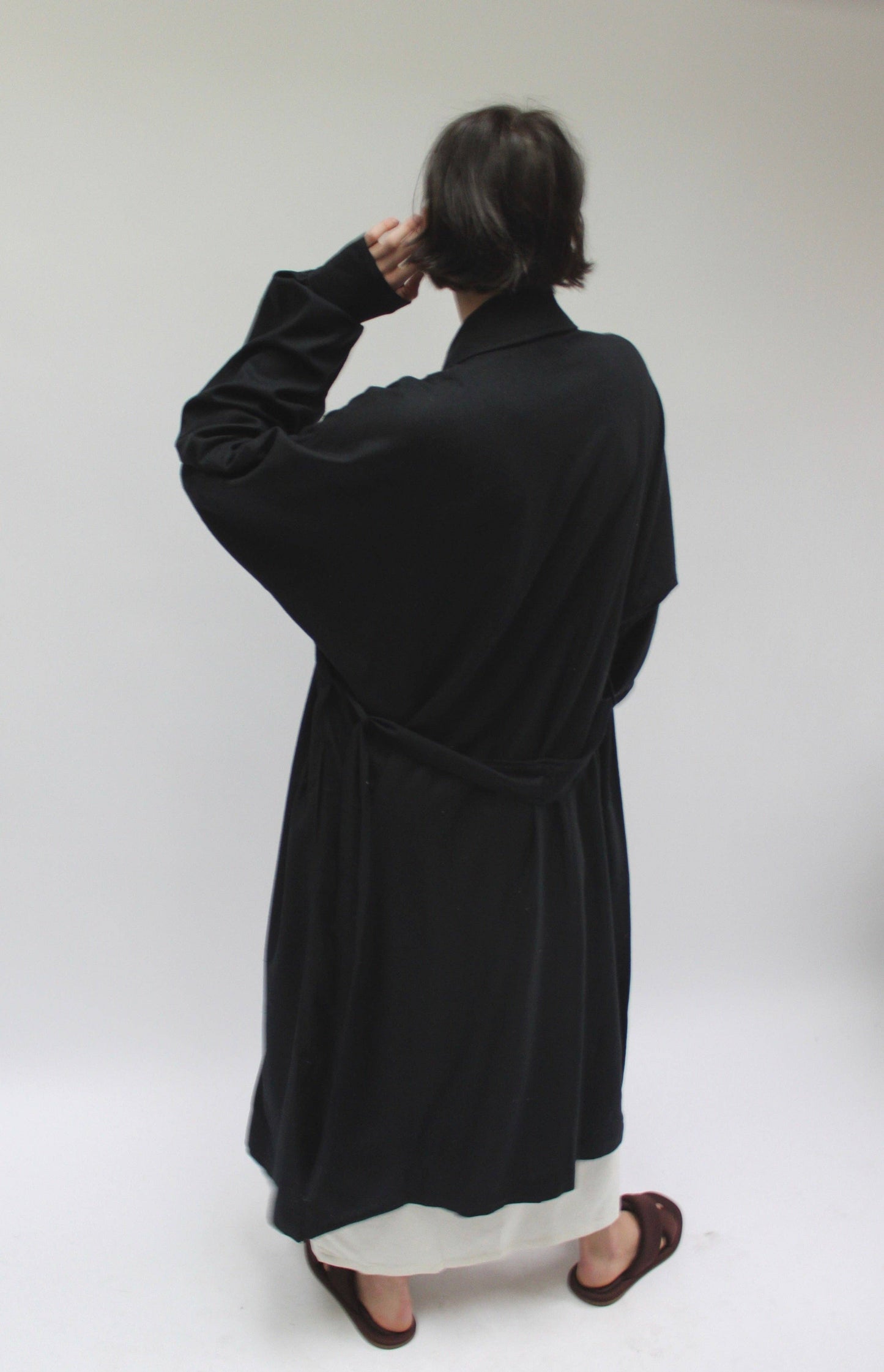 Na Nin - Layla Raw Silk Wrap Dress in Black