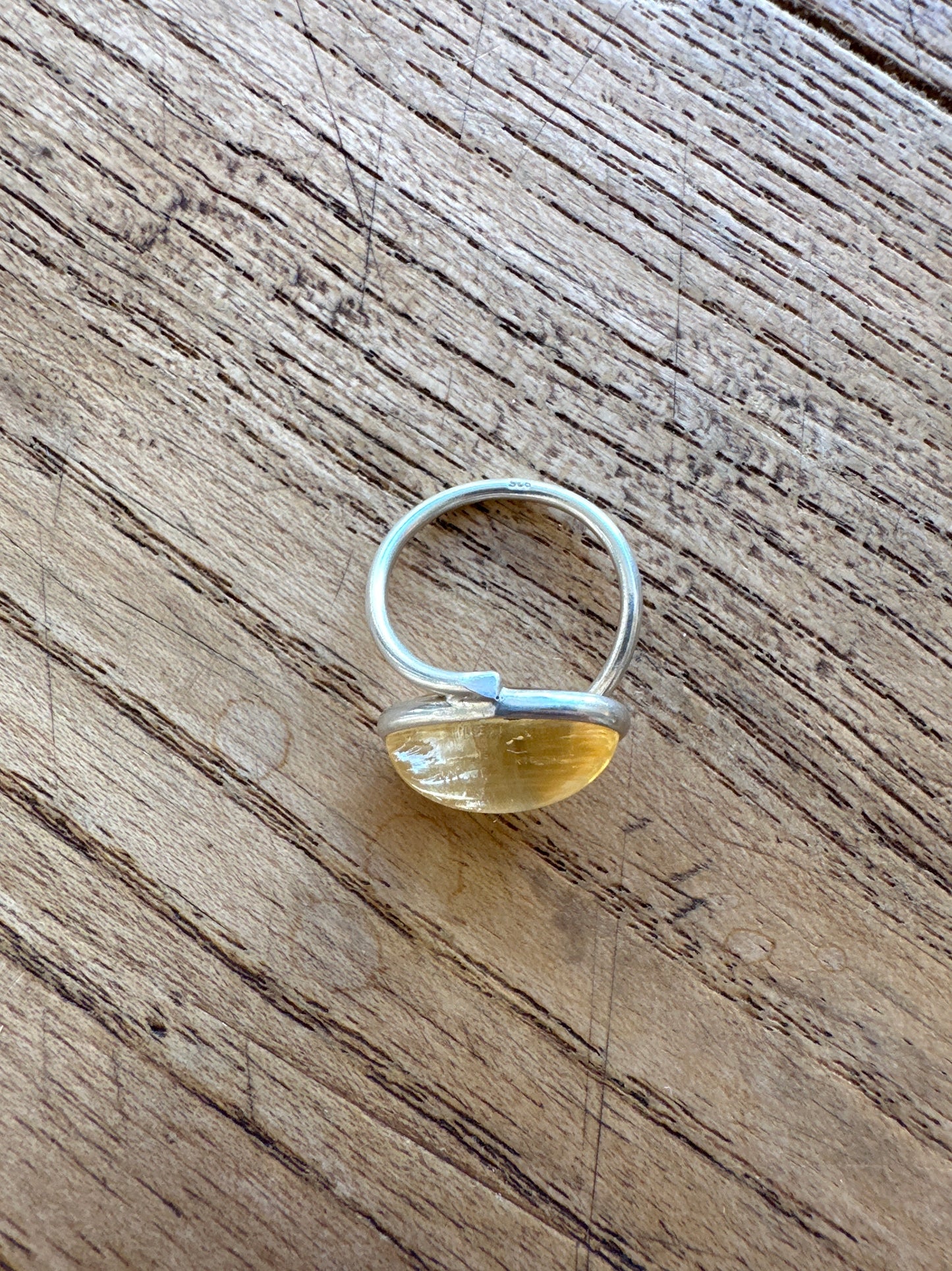 Vintage Spanish sterling & citrine oval ring