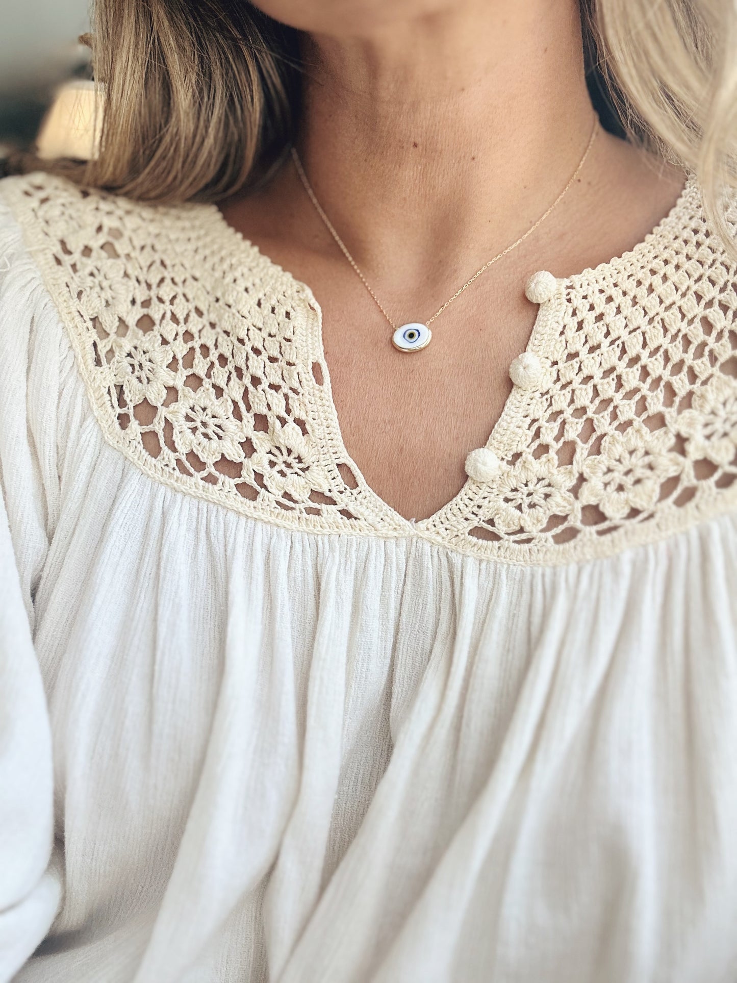 Greek mati eye pendant necklace
