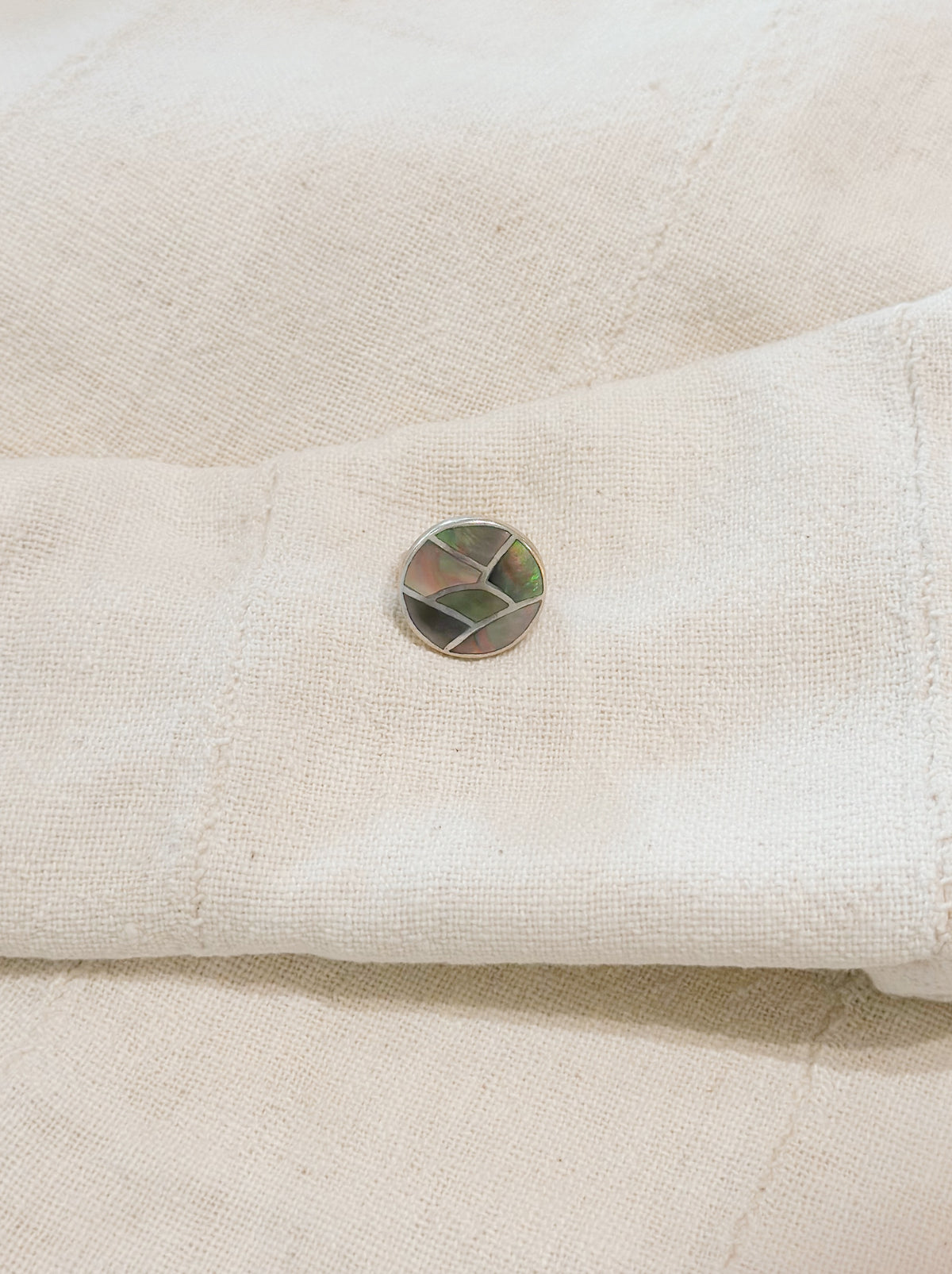 Vintage Spanish sterling + abalone ring