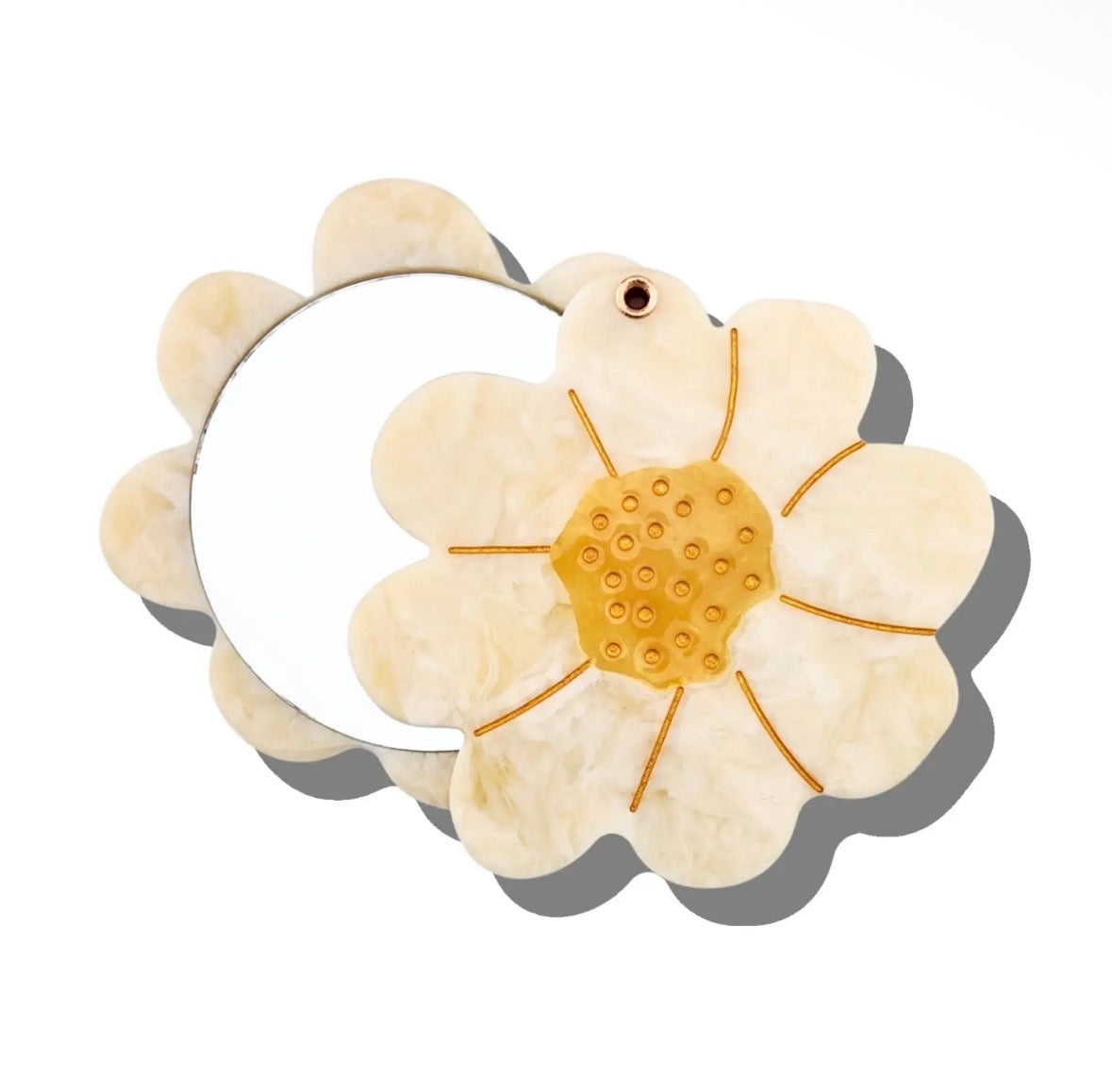 Solar Eclipse - Hand-painted Daisy Compact Mirror
