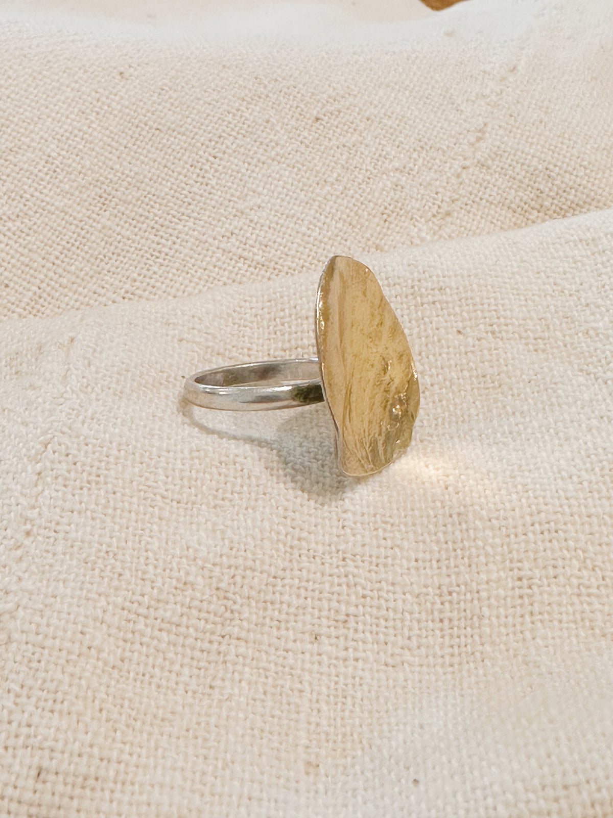 Rare vintage TOUS sterling + 14k gold plated organic ring