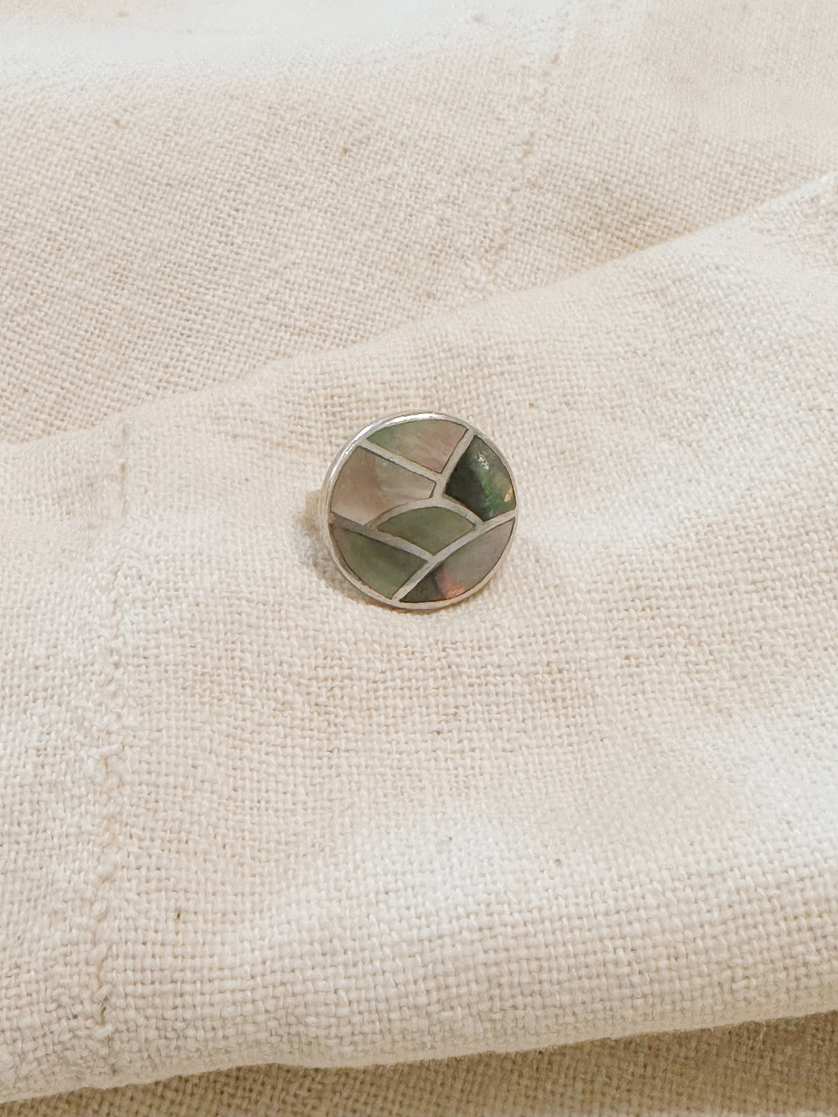 Vintage Spanish sterling + abalone ring