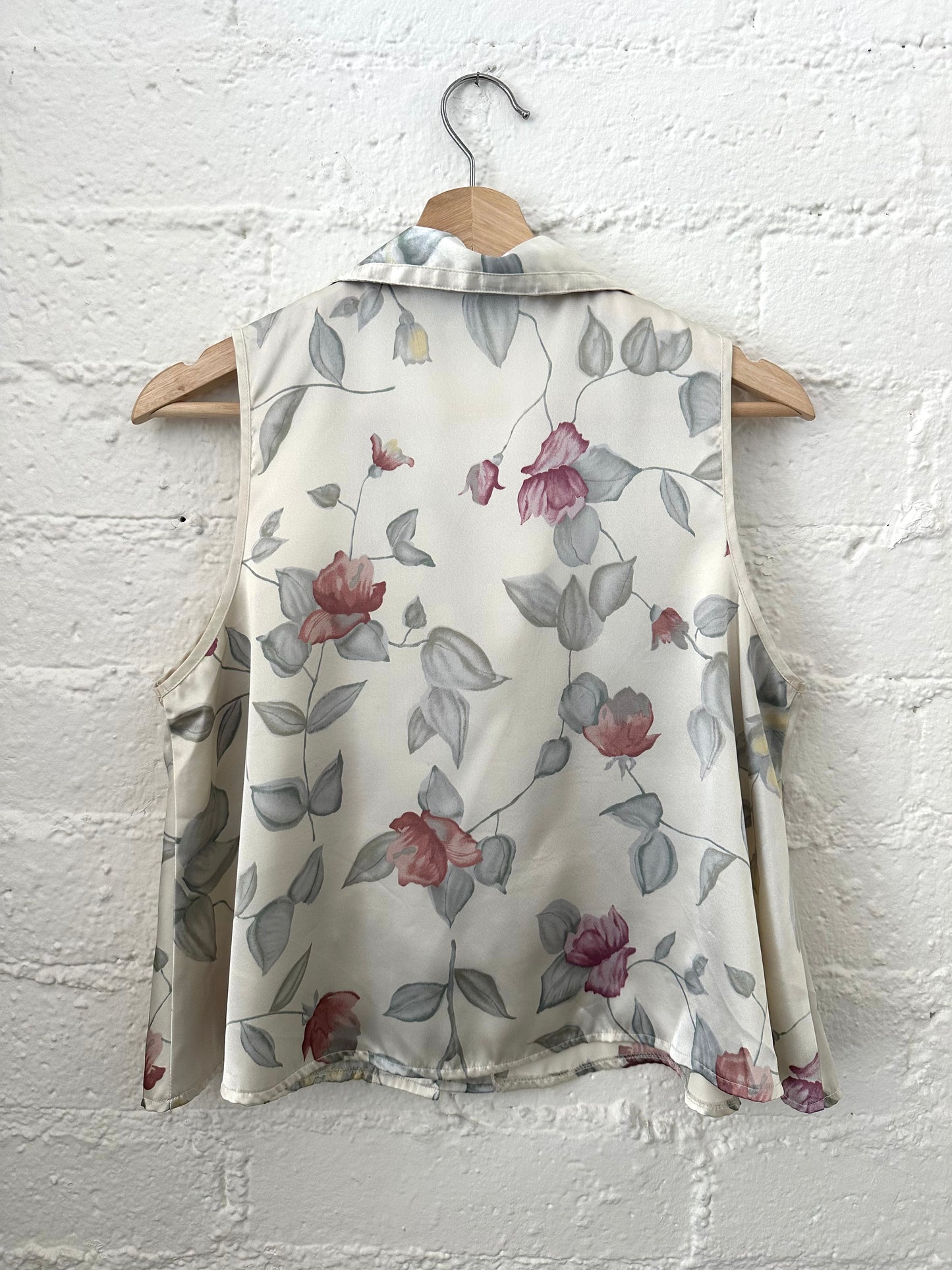 Vintage Silky Painted Rose Top