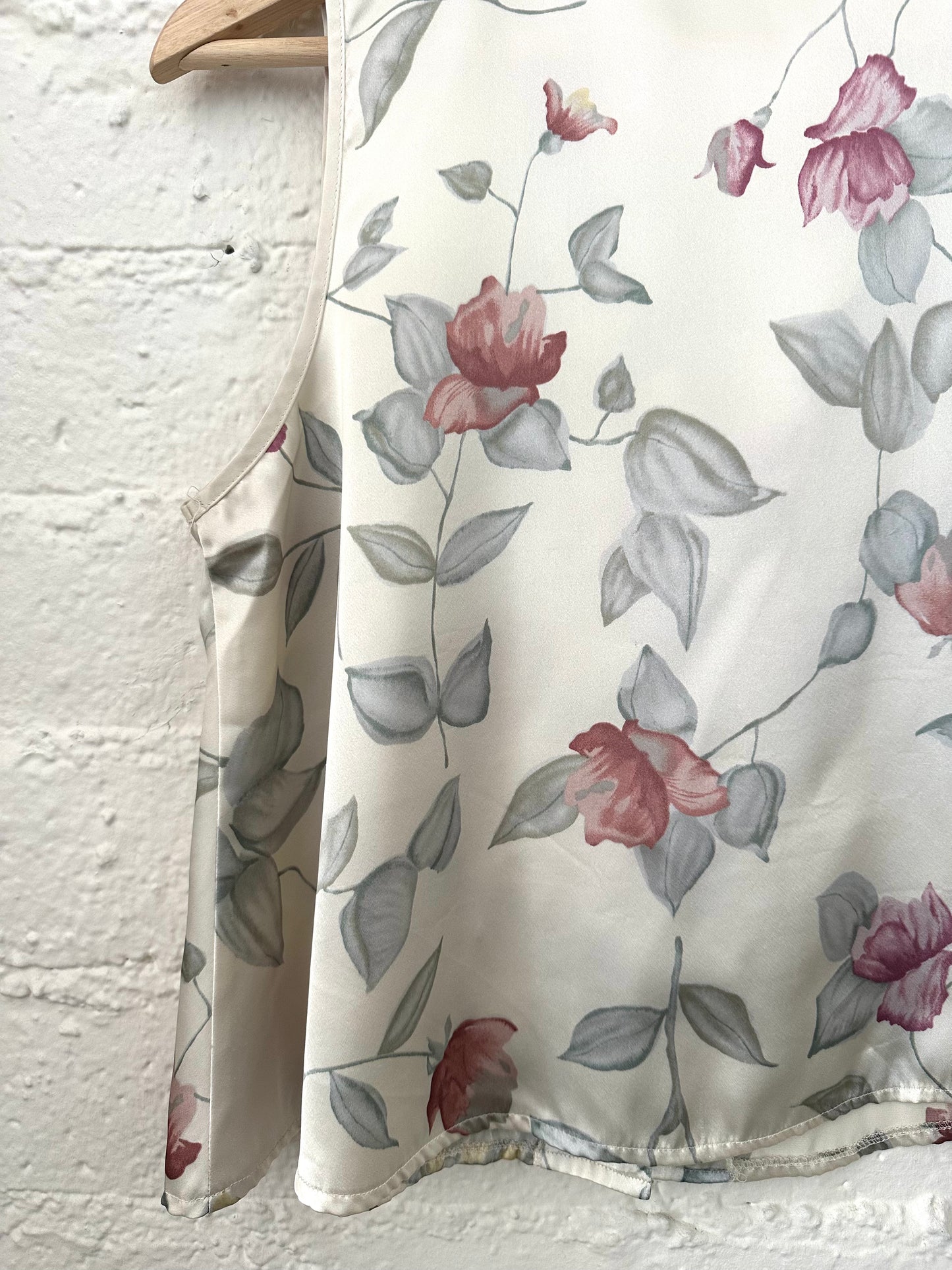 Vintage Silky Painted Rose Top