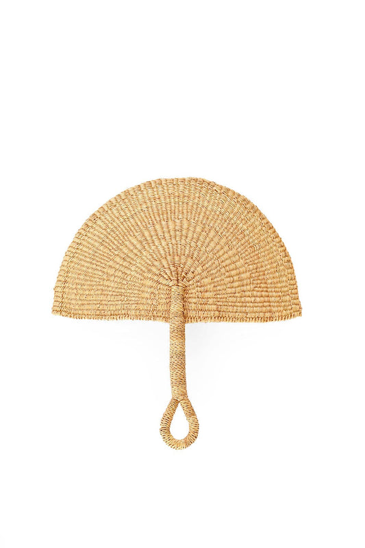 Swahili | AFRICAN MODERN - Natural Elephant Grass Half-Moon Hand Fan