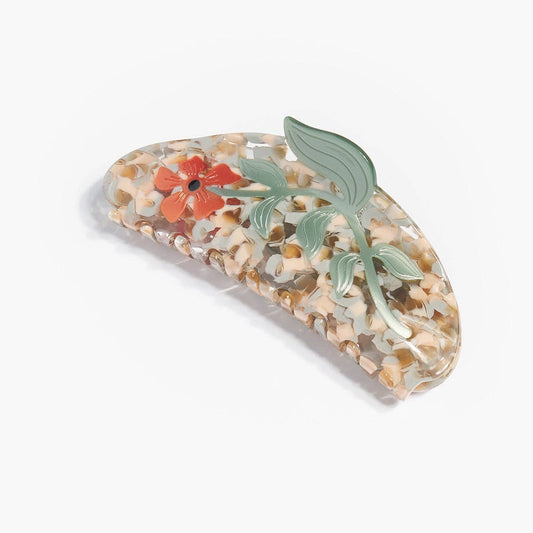WINONA IRENE - Hesperides Orange Acetate Floral Large Hair Claw