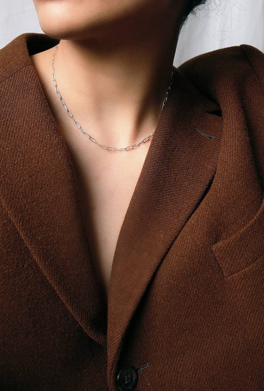 Maslo Jewelry - Paperclip Chain Necklace Sterling Silver