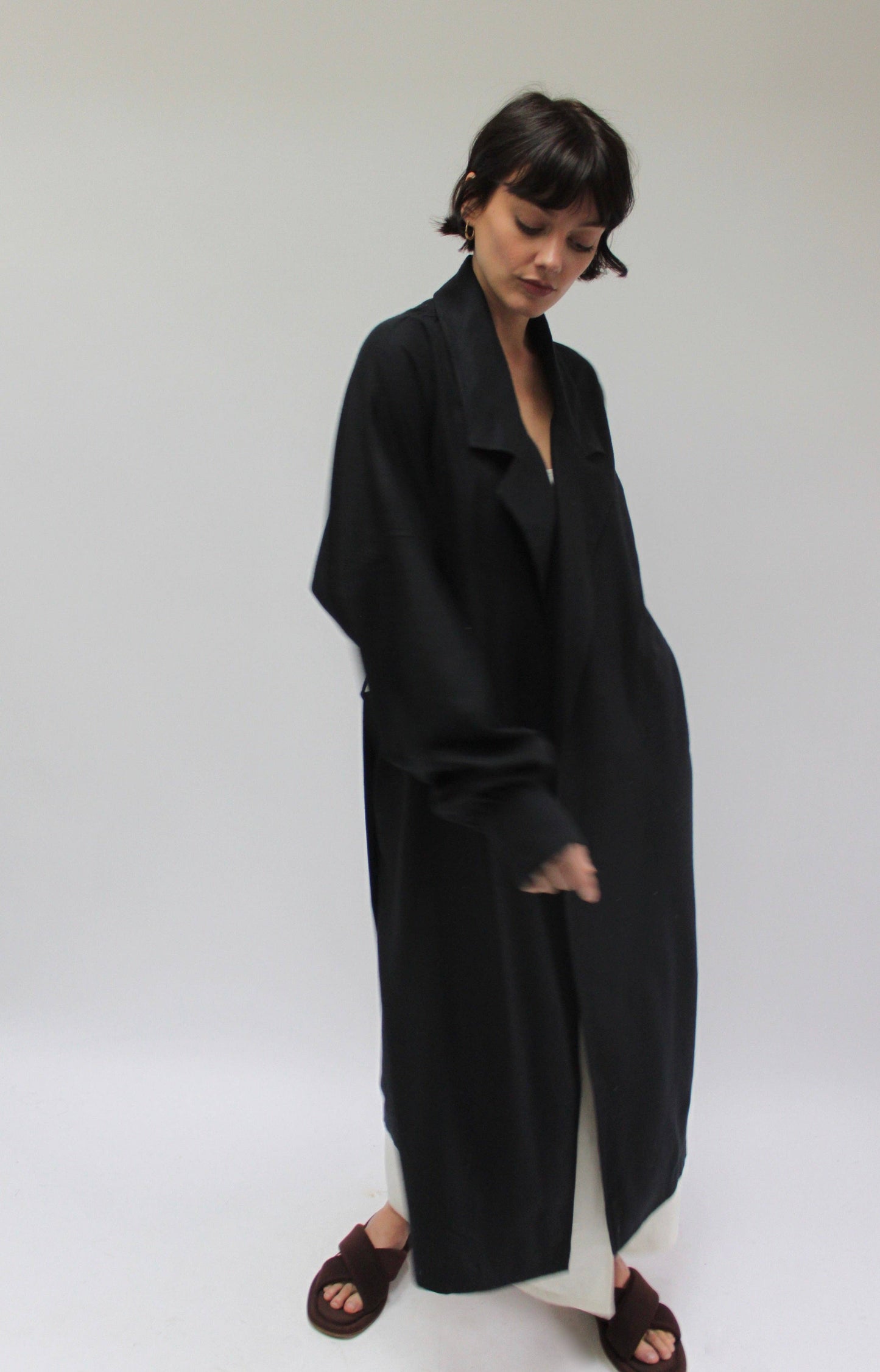Na Nin - Layla Raw Silk Wrap Dress in Black
