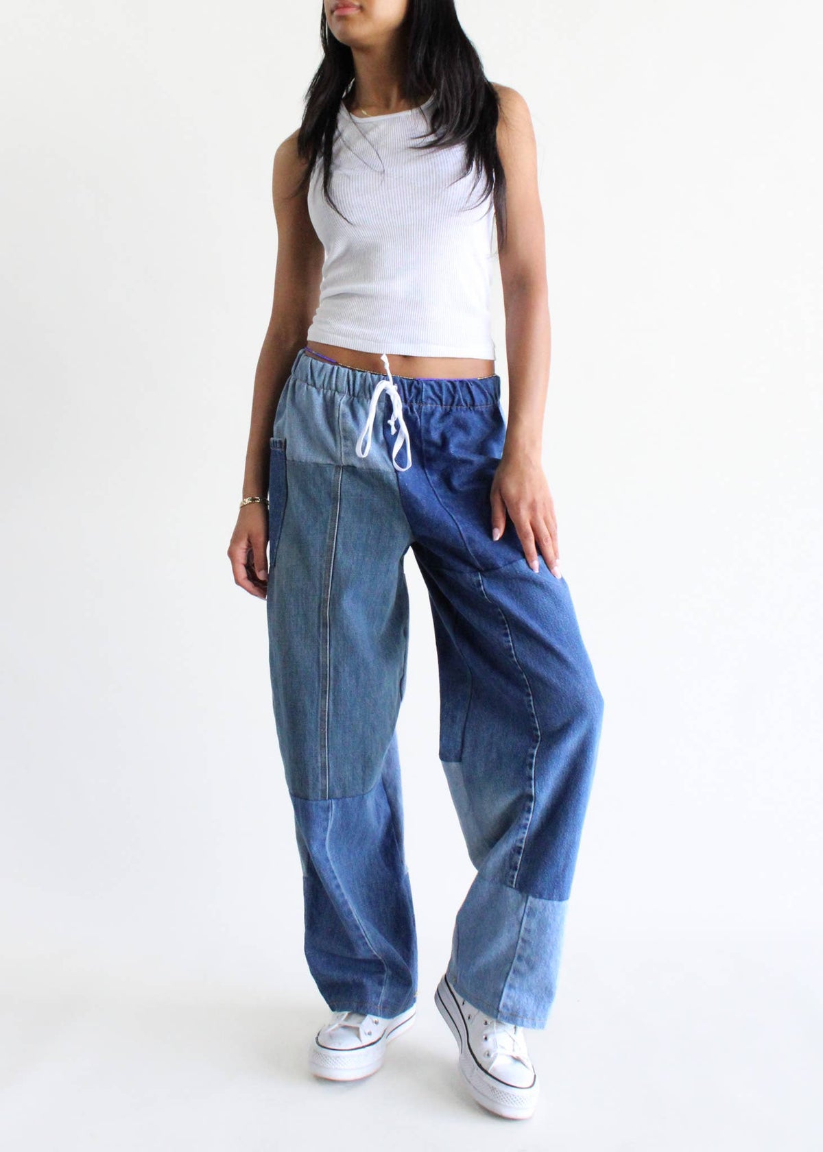 Denim Eco Patchwork Pants