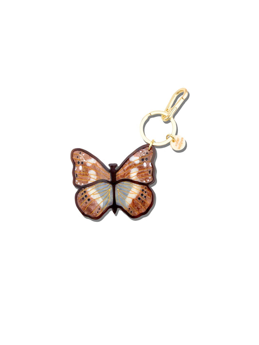 Solar Eclipse - Hand-painted Boho Butterfly Bag Charm + Keychain | Eco-Friendly