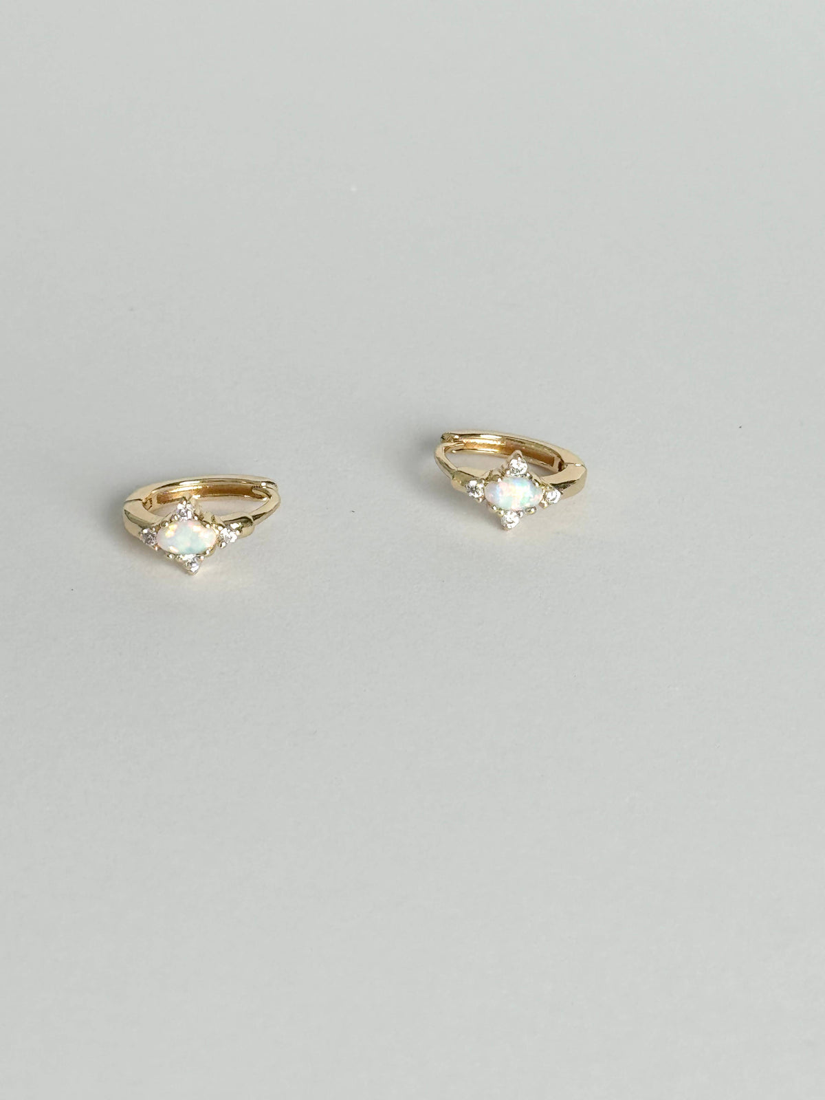 Opal Star Huggie Earrings