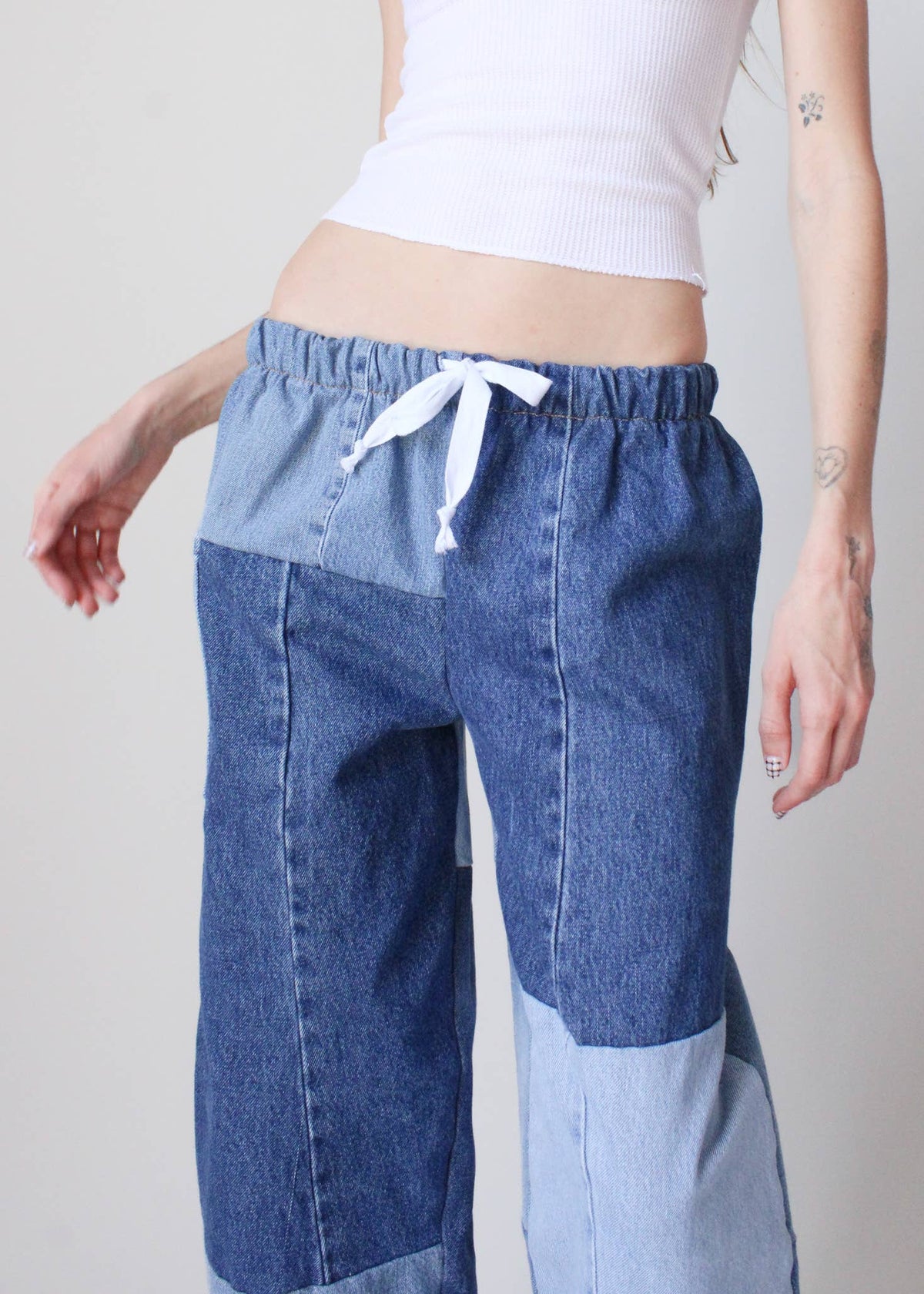 Denim Eco Patchwork Pants