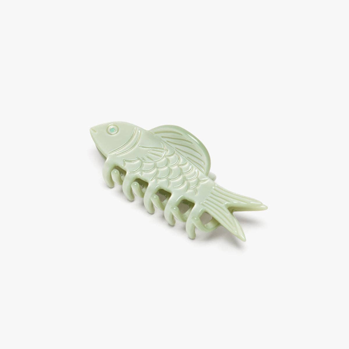 Jade Fish Mini Claw - Green Engraved Acetate Small Clip