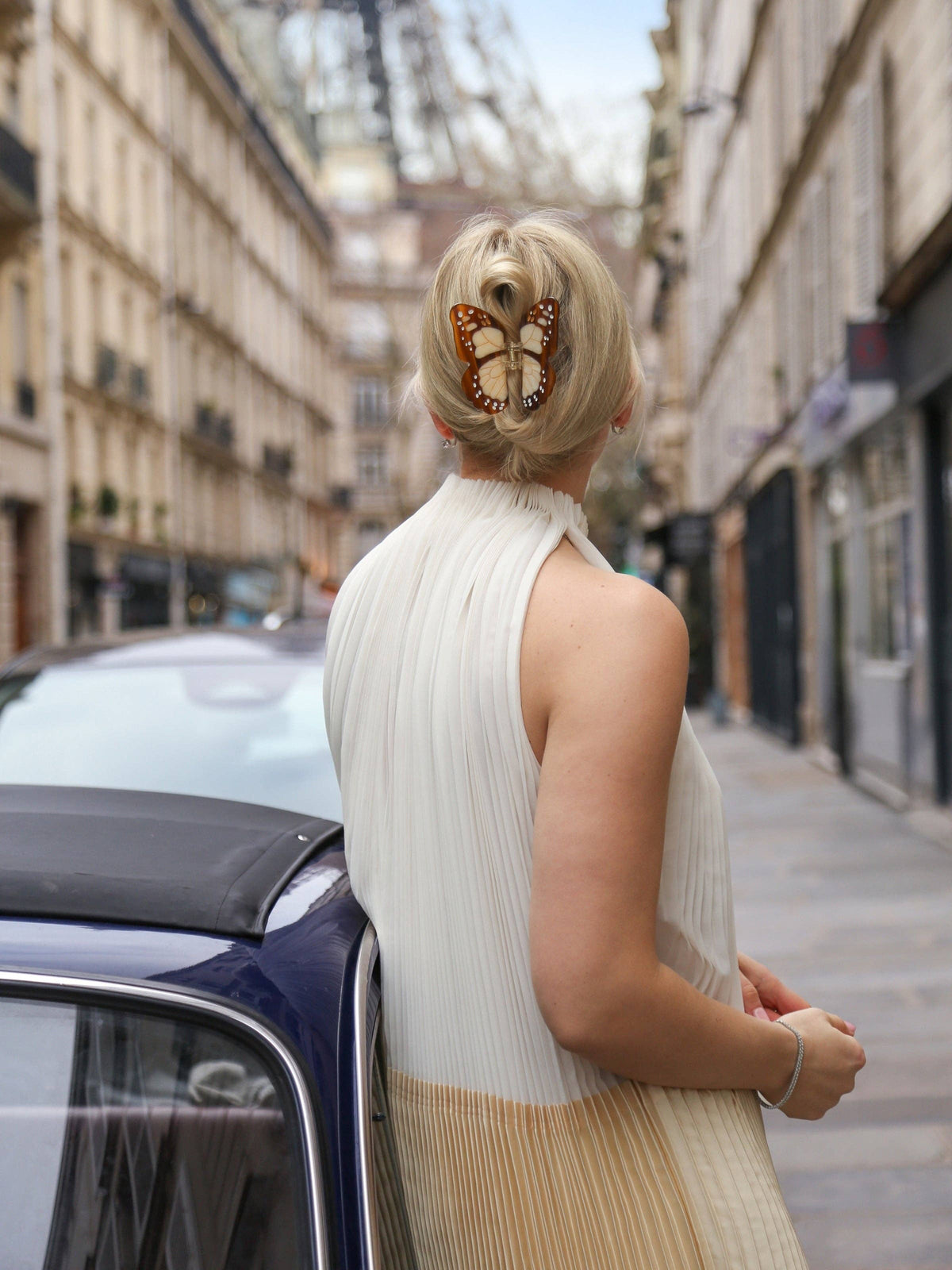 Solar Eclipse - Hand-painted Boho Monarch Claw Hair Clip | Eco-Friendly