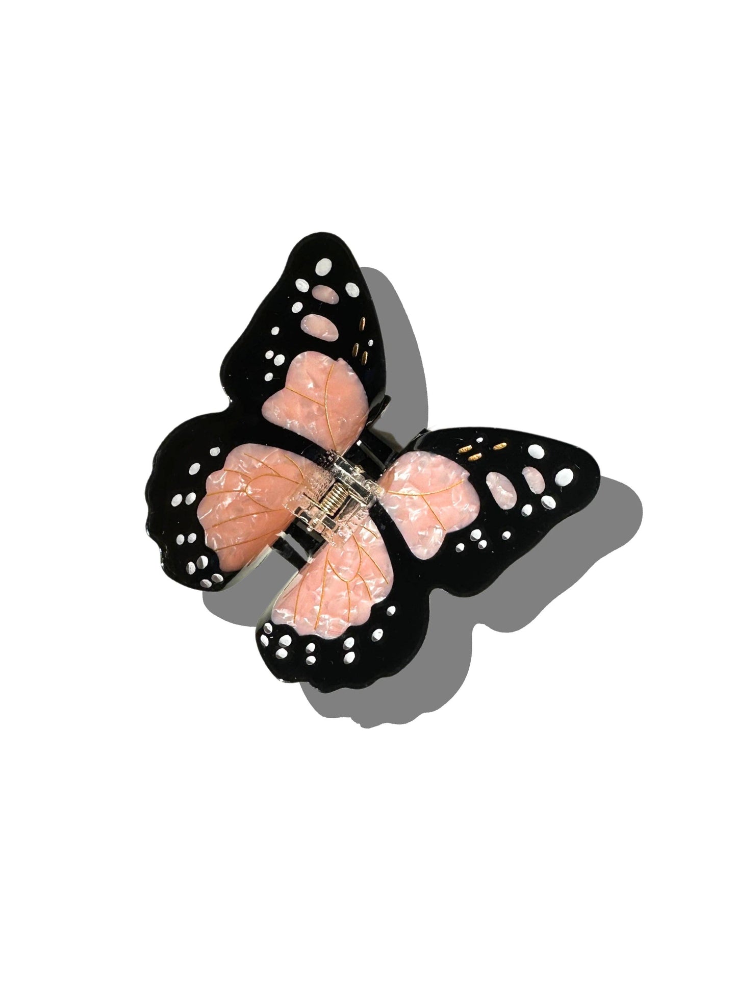 Solar Eclipse - Hand-painted Monarch Butterfly Claw Hair Clip | Eco-Friendly: Orange