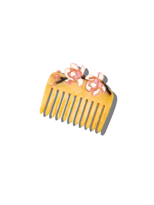 Solar Eclipse - Hand-painted Magnolia Pocket Comb