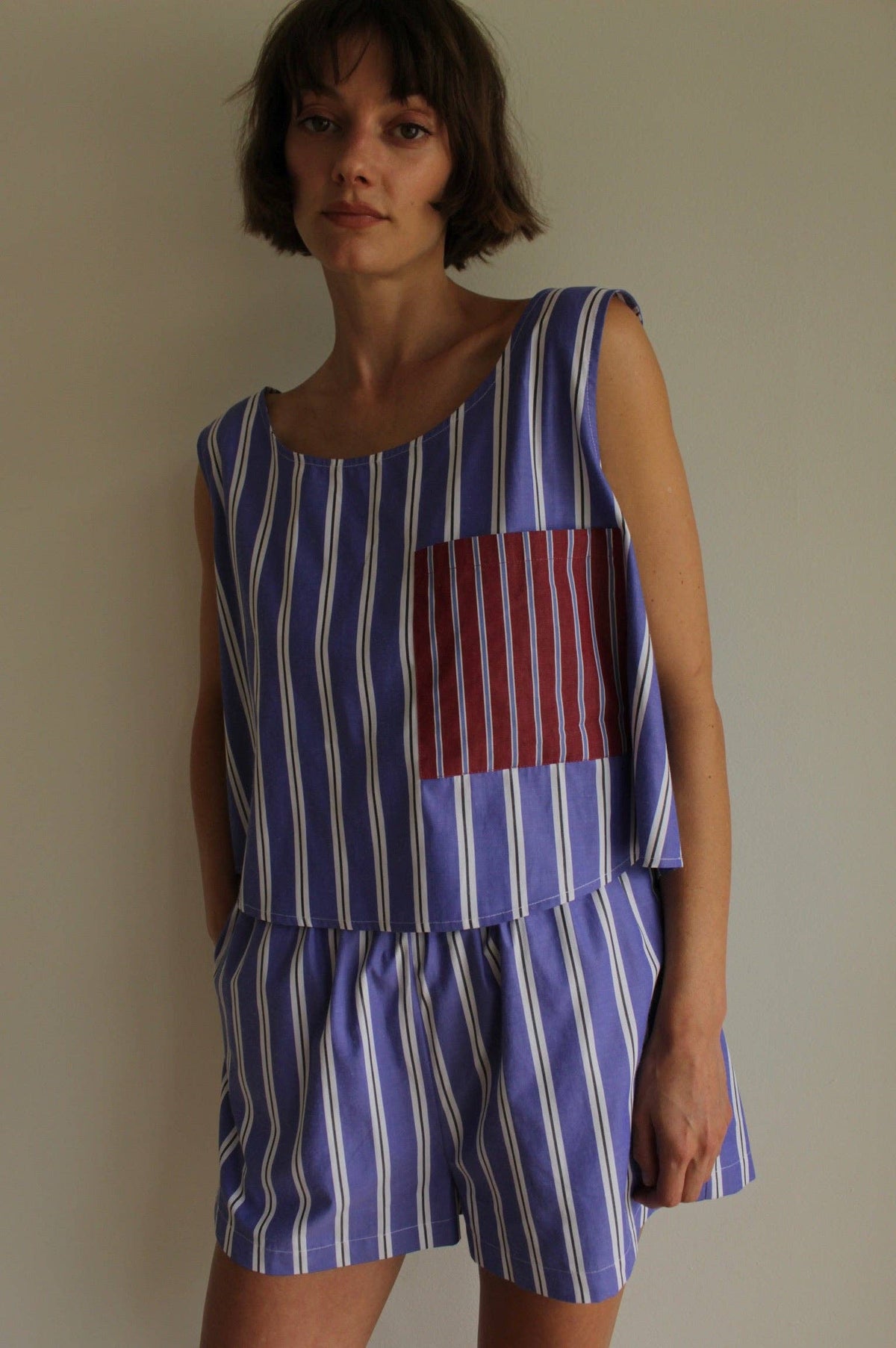 Na Nin - Marni Paper Cotton Patch Pocket Cropped Tank