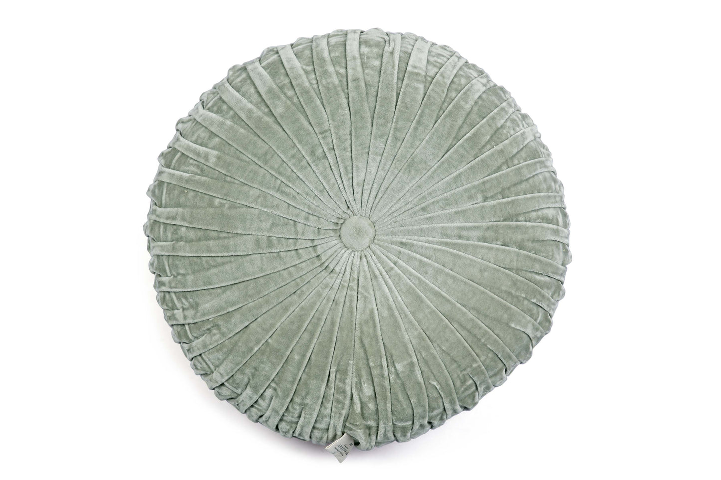 Casa Amarosa - Velvet Round Handmade Pillow Sage Green  - 16 Inch