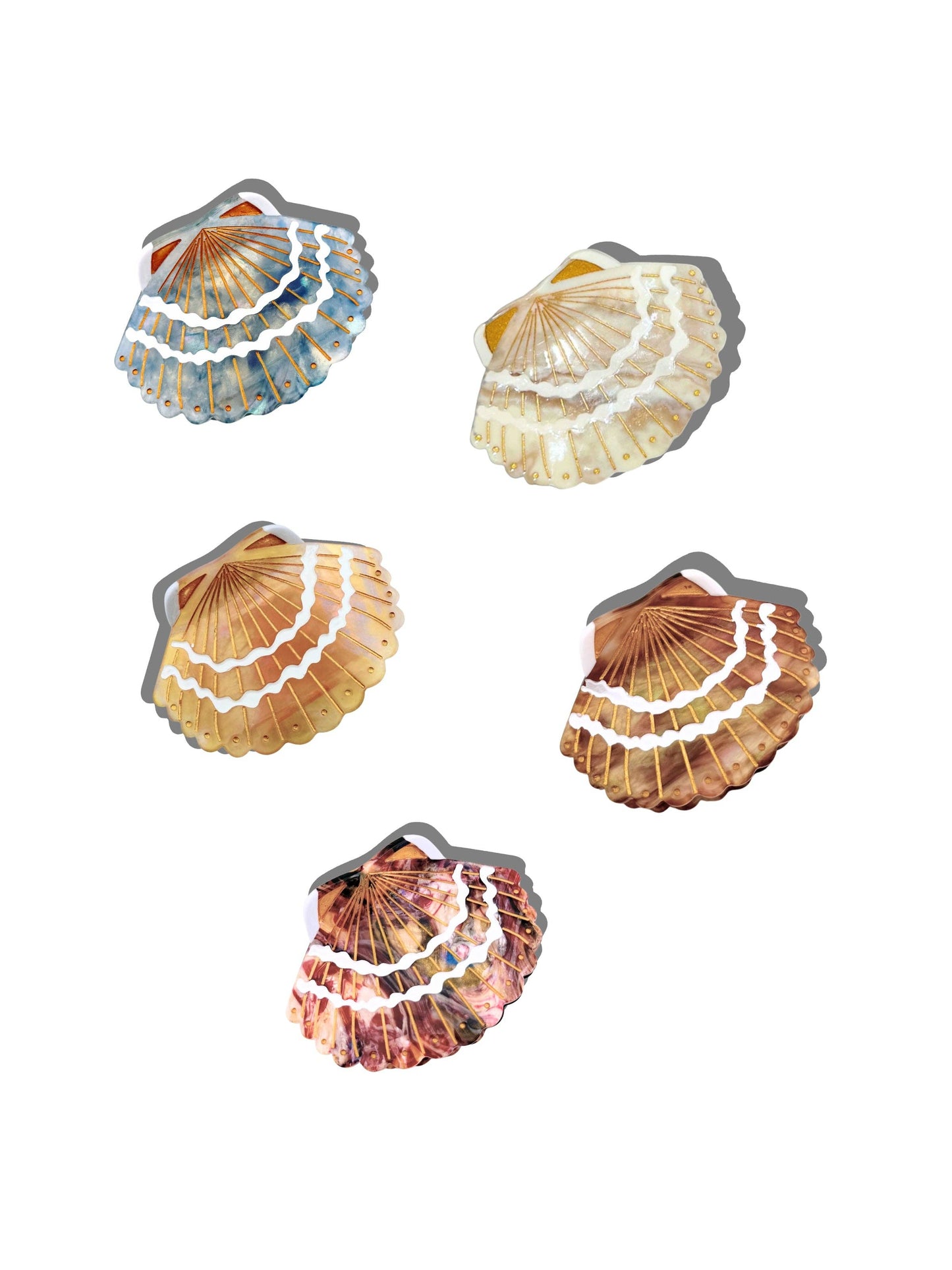 Solar Eclipse - Hand-painted Seashell Claw Hair Clip | Eco-Friendly: Mother of Pearl - Limited Edition