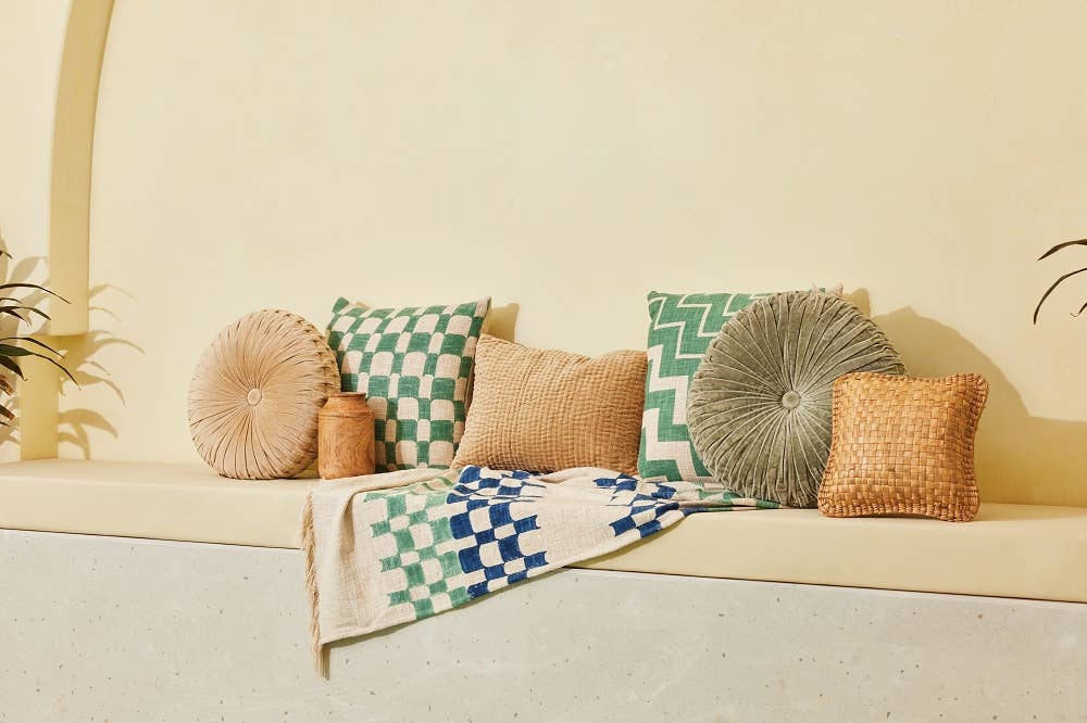 Casa Amarosa - Velvet Round Handmade Pillow Sage Green  - 16 Inch