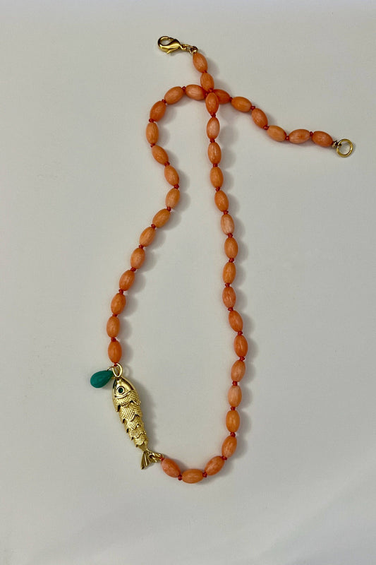 Sandrine France Studio - Coral Necklace: 18"