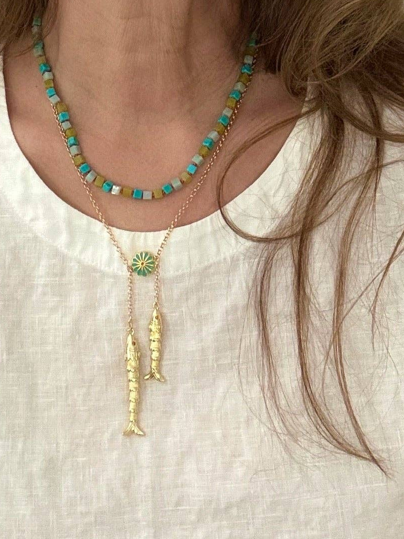 Sandrine France Studio - Double fish Necklace