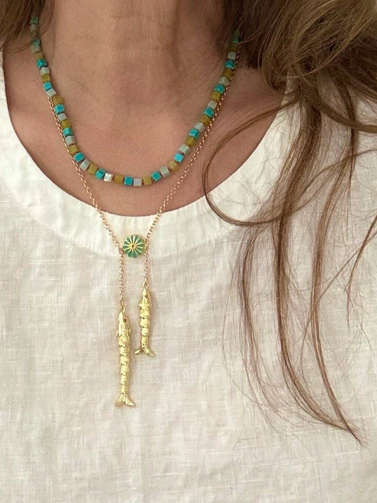 Sandrine France Studio - Double fish Necklace