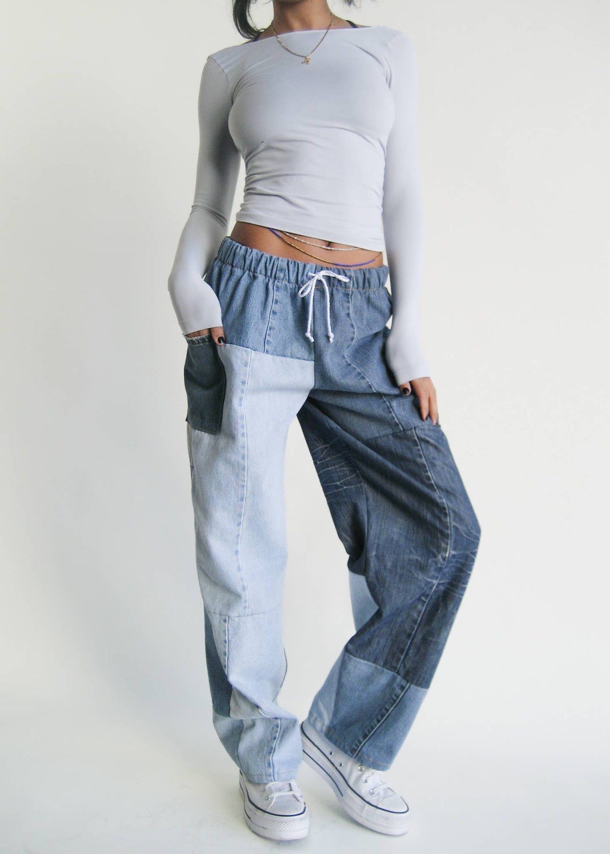 Denim Eco Patchwork Pants