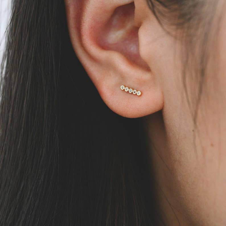 Tramps+Thieves - Little Mornings Stud Earrings: 5 CZ