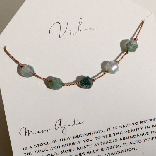 Vibe - VIBE NECKLACE | MOSS AGATE 5 STONE
