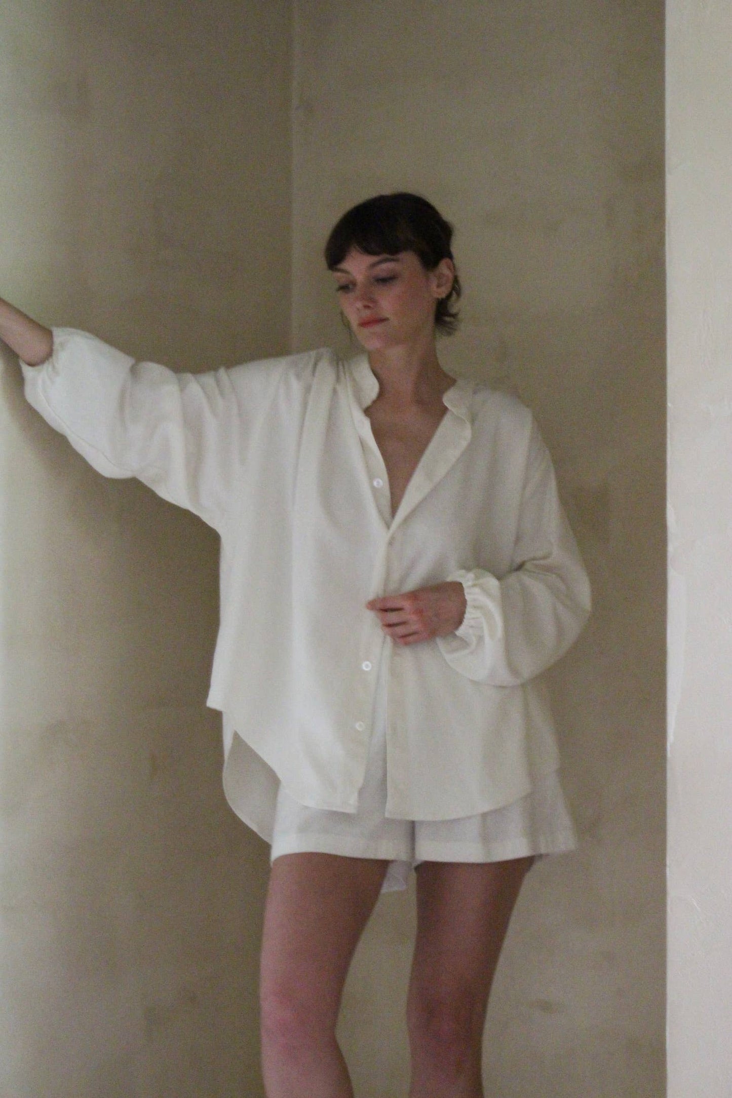 Na Nin - Gloria Raw Silk Top in Cream