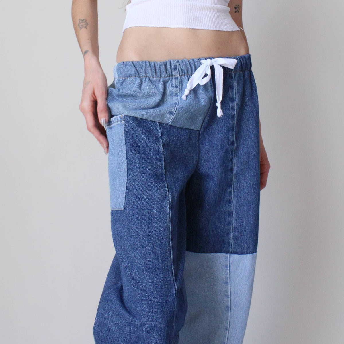 Denim Eco Patchwork Pants