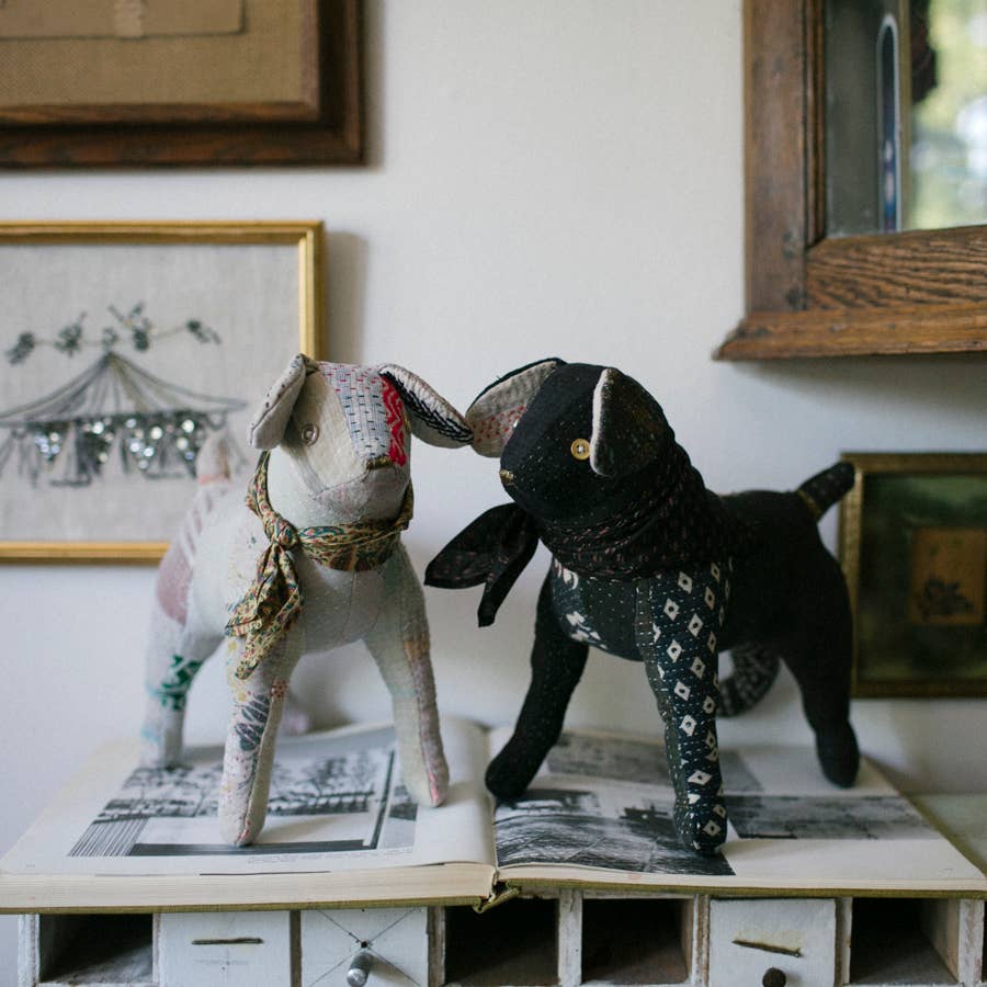 Kantha 'Darby' Dog - Soft Cotton Art Doll