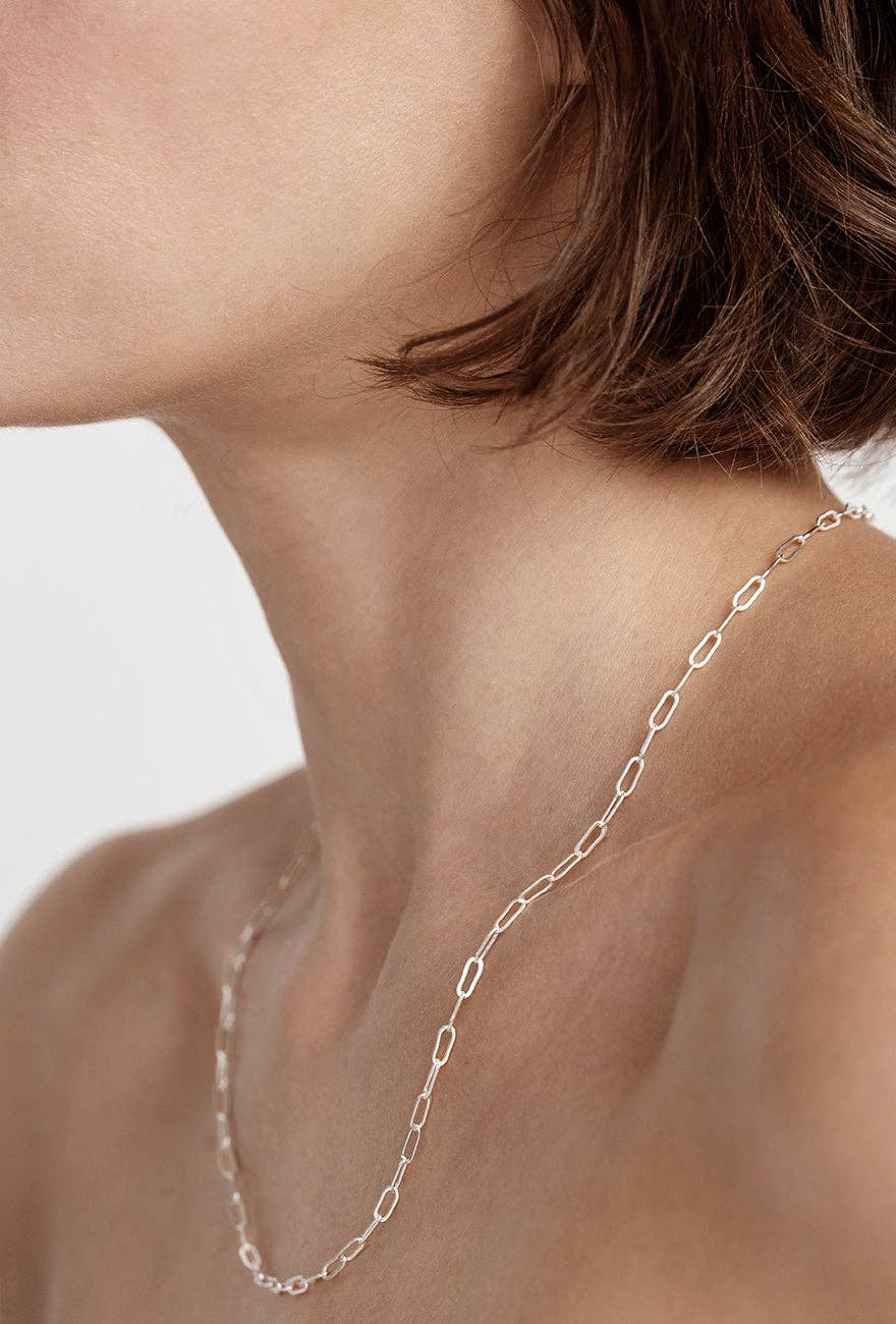 Maslo Jewelry - Paperclip Chain Necklace Sterling Silver