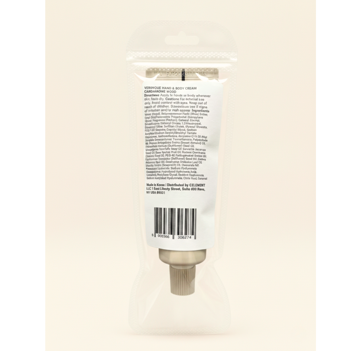 CELEMENT /IN YOUR GLOW - Perfumed Moisturizing Hand & Body Cream in Transparent Pouch: CARDAMOME WOOD