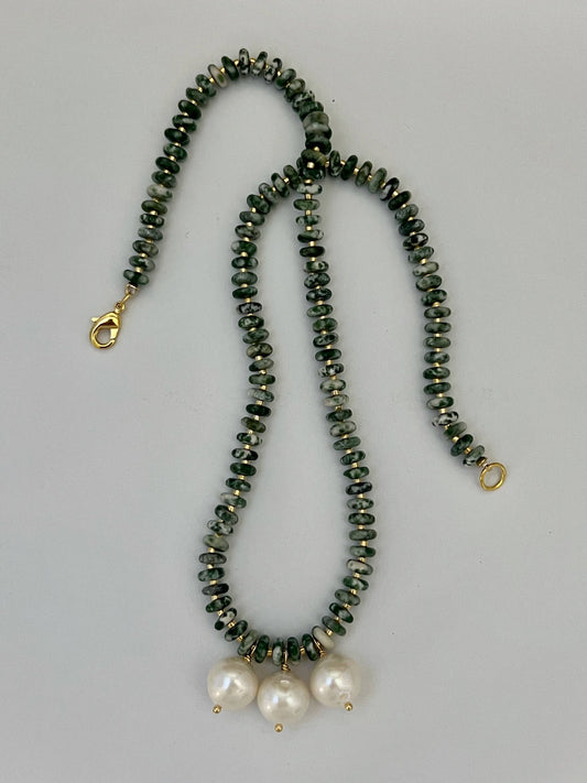 Sandrine France Studio - Madeleine Necklace: Tree Agate / 16"