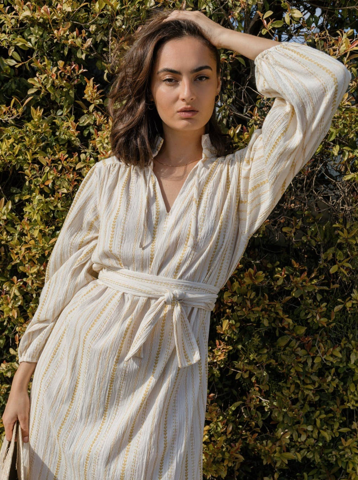 Goldenrod Jacquard Cotton Brett Dress