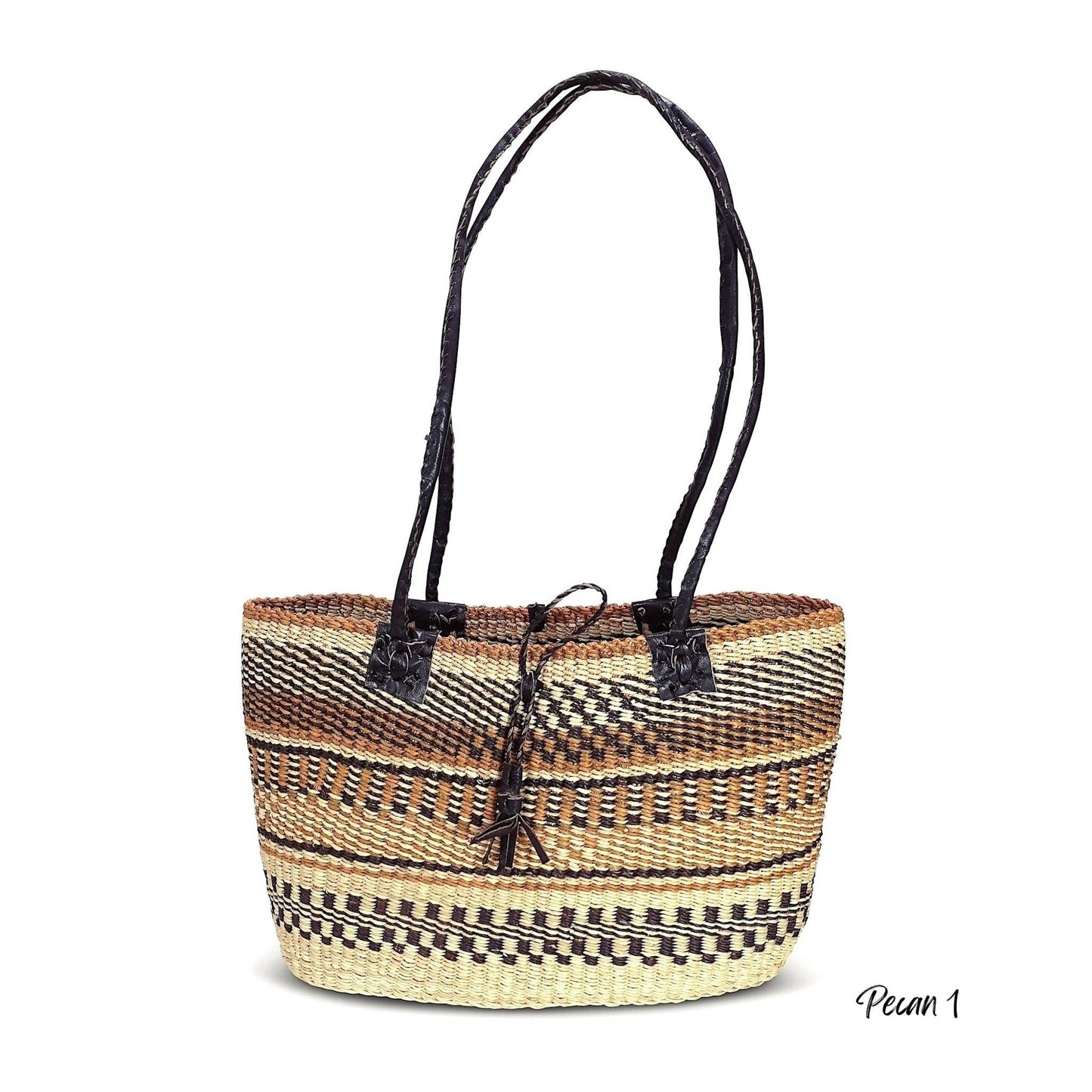 Ti-a Woven Goods - Shoulder Purse: Pecan- Patterns may vary