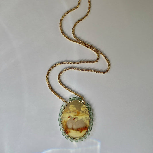 Sandrine France Studio - Swan Necklace: 18"