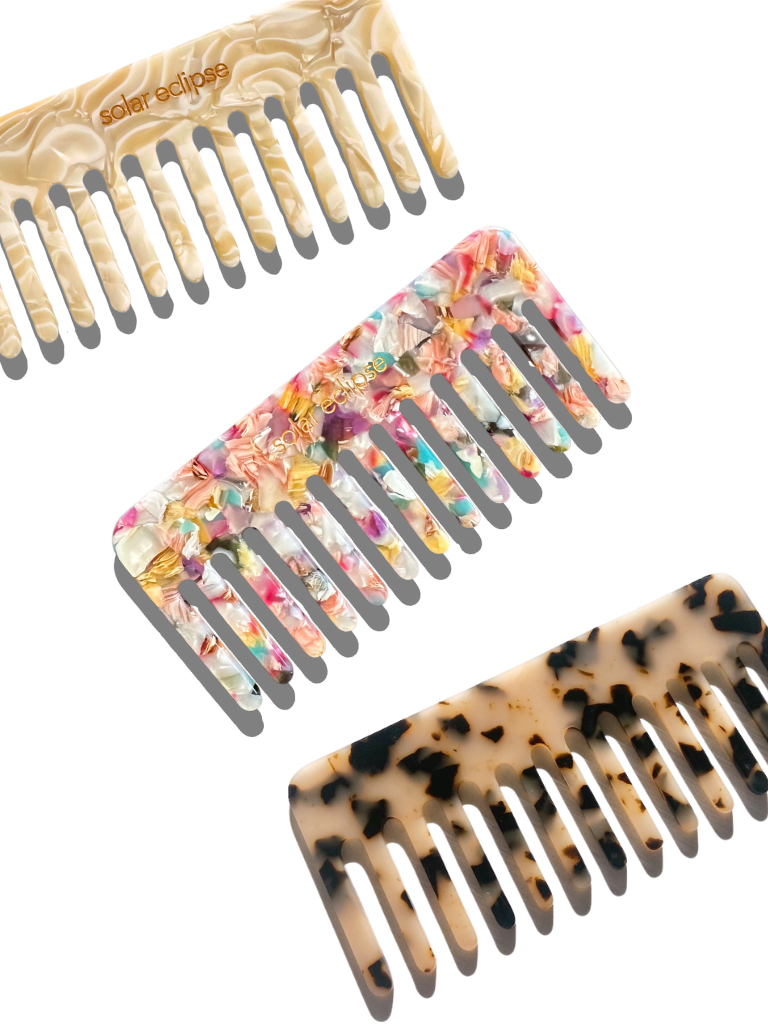 Solar Eclipse - Detangling Wide Tooth Hair Comb | Eco-Friendly Acetate
