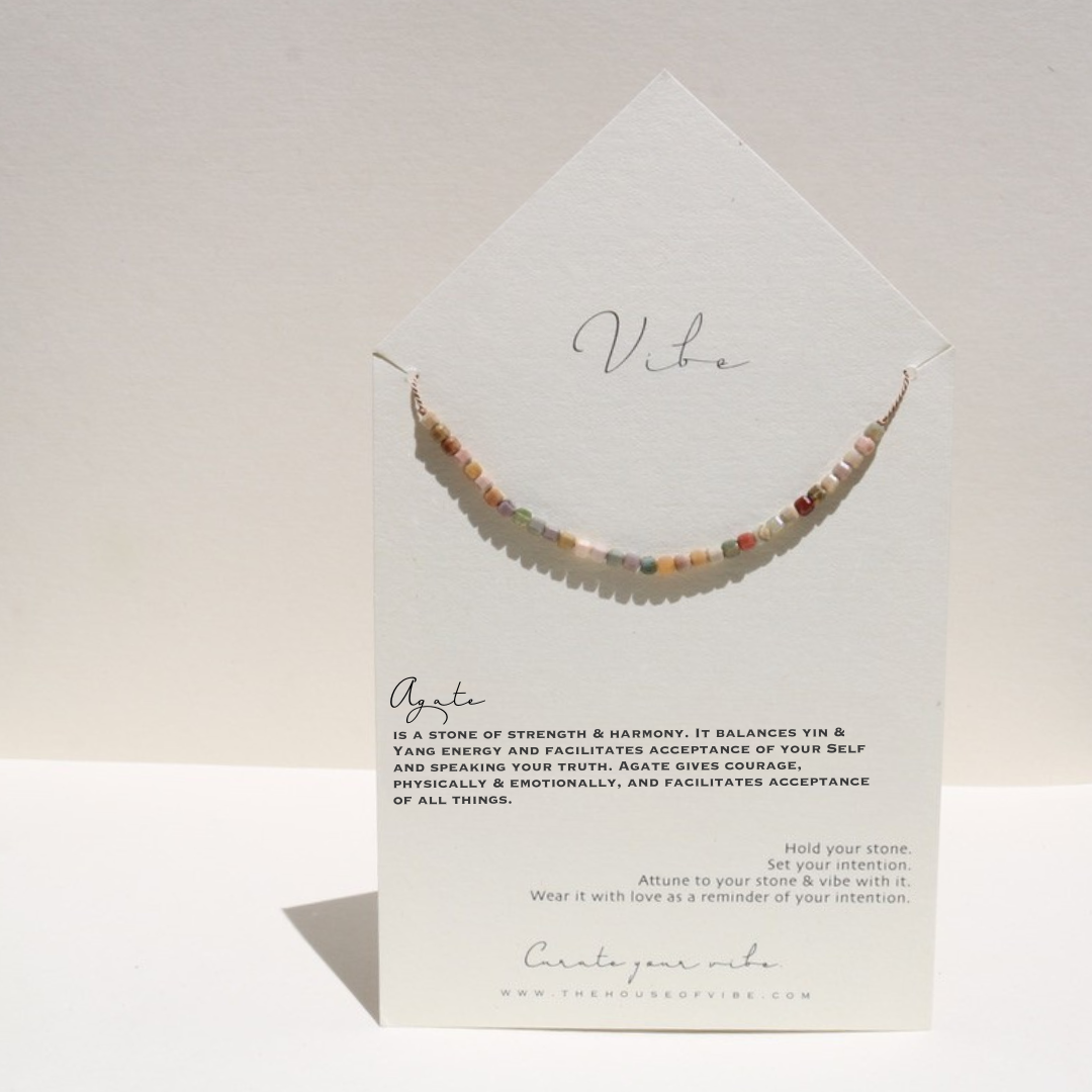 Vibe - VIBE NECKLACE | RAINBOW AGATE BEADED CUBES