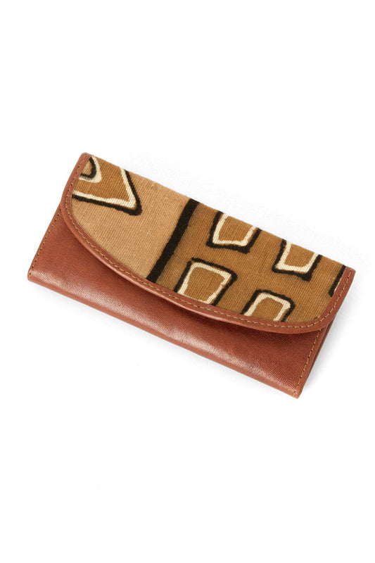 Swahili | AFRICAN MODERN - Brown Mudcloth & Leather Women's Wallet
