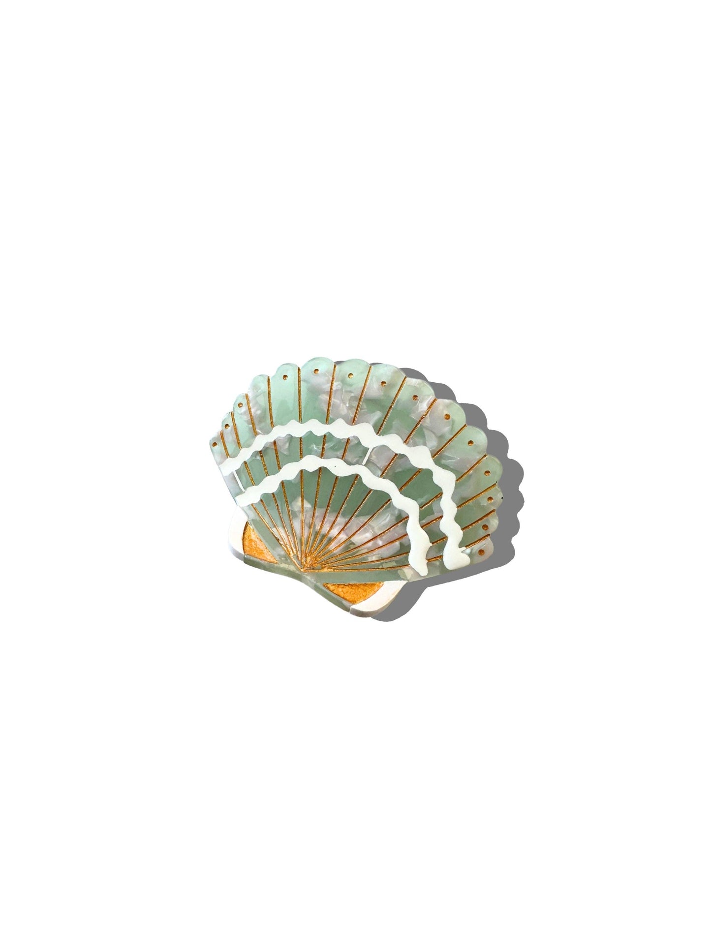 Solar Eclipse - Hand-painted Seashell Claw Hair Clip | Eco-Friendly: Mother of Pearl - Limited Edition
