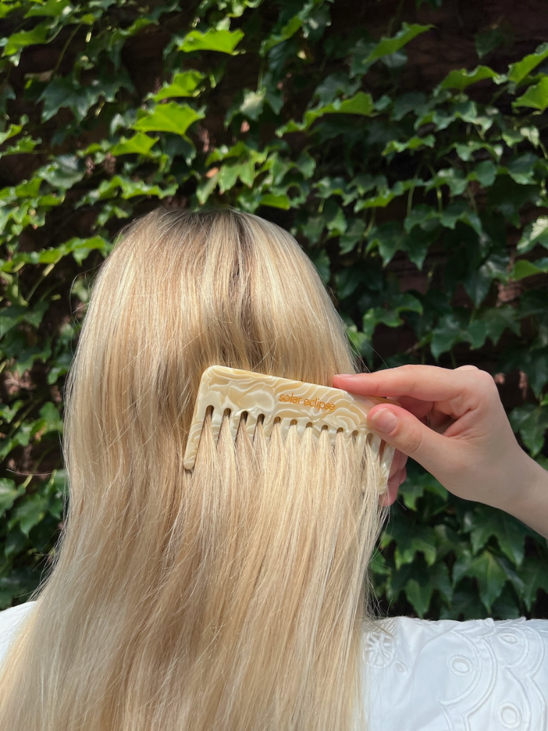Solar Eclipse - Detangling Wide Tooth Hair Comb | Eco-Friendly Acetate