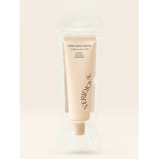 CELEMENT /IN YOUR GLOW - Perfumed Moisturizing Hand & Body Cream in Transparent Pouch: CARDAMOME WOOD